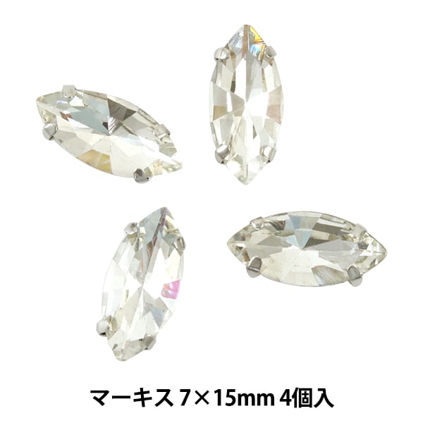 アクセサリー素材 『ガラスビジューパーツ GN-29-01S マーキス 7×15mm
