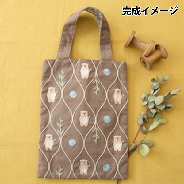 作家さん　アンティーク風リネンネコの刺繍バッグ 作家さん アンティーク風リネンネコの刺繍バッグ