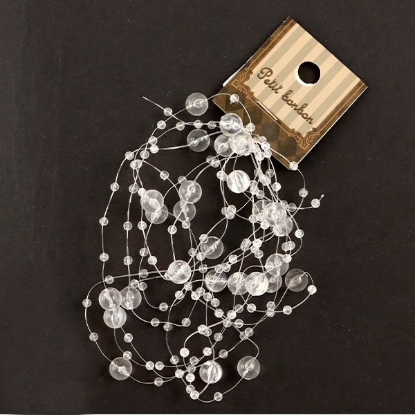 アクセサリー素材 『パールコード 8+3mmパール クリア GN-14-20S-5