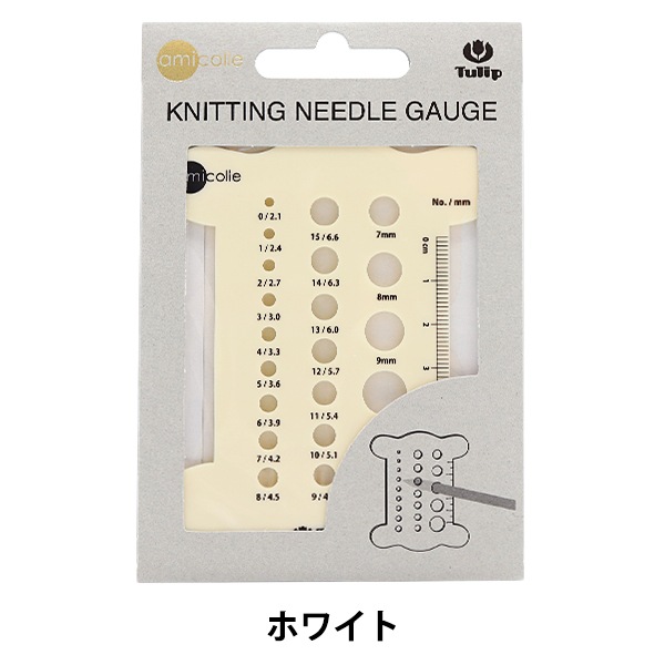 編み物用品 『あみ針ゲージ 糸巻き ホワイト AC-054』 Tulip