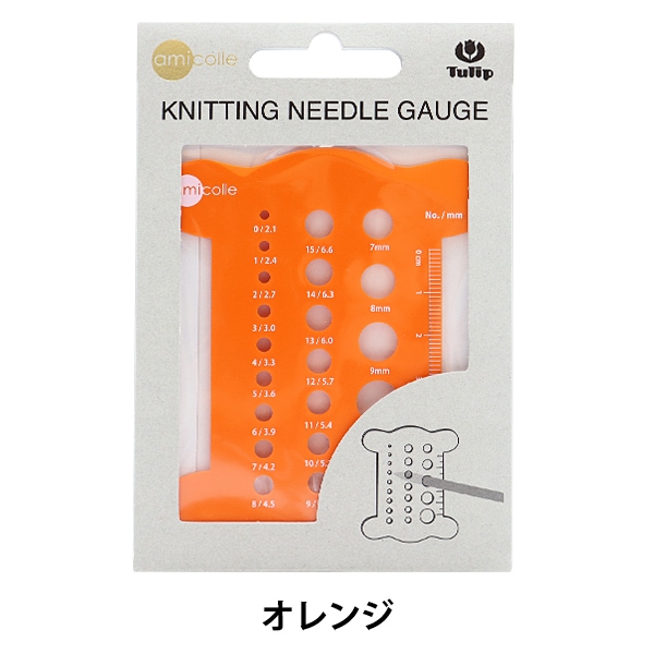 編み物用品 『あみ針ゲージ 糸巻き オレンジ AC-055』 Tulip