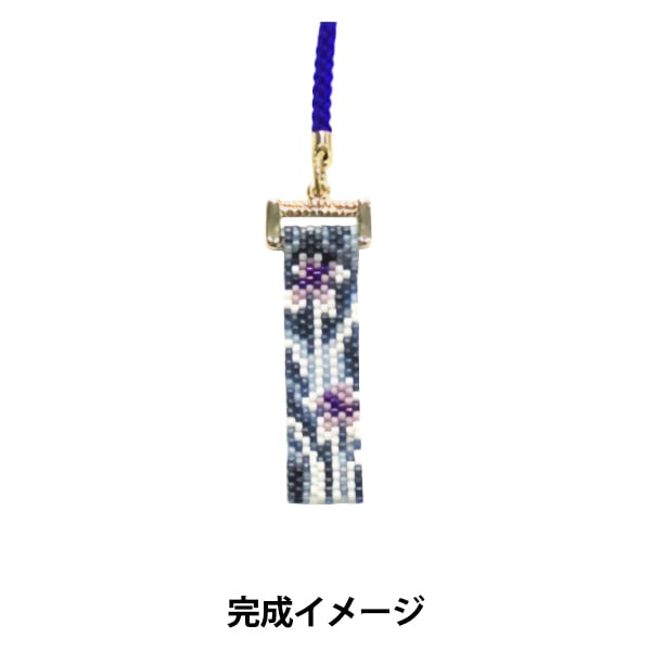 ビーズキット 『京・西陣柄友禅風 藍染ゆかた地根付け 菖蒲 PB-123