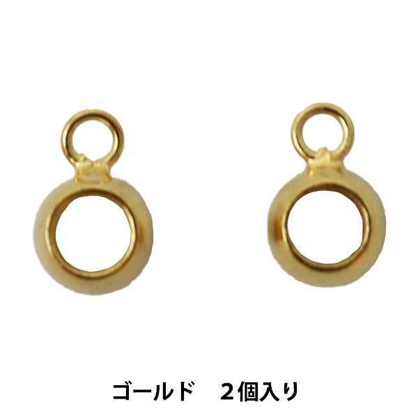 手芸金具 『タイコカン付き 内径3mm ゴールド 2個入り KAN-TAIKO