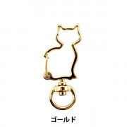 手芸金具 『キーホルダー ネコ シルバー 271/0323』 ビーズ,ビーズ金具