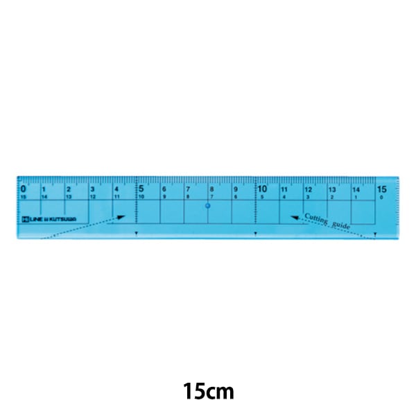 文房具 『紙が切れる透明定規 15cm ブルー XS01BL』 KUTSUWA クツワ