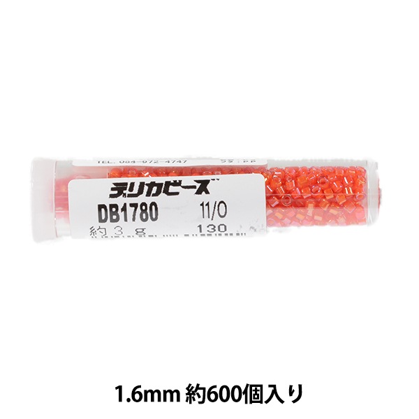 ビーズ 『デリカビーズ 11/0 DB1780 3g ライトレッド中染』 MIYUKI