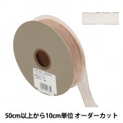【数量5から】 リボン 『ゴールドエッジオーガンジー 幅約2.5cm 24番色 33217』 TOKYO RIBBON 東京リボン|リボン|服飾