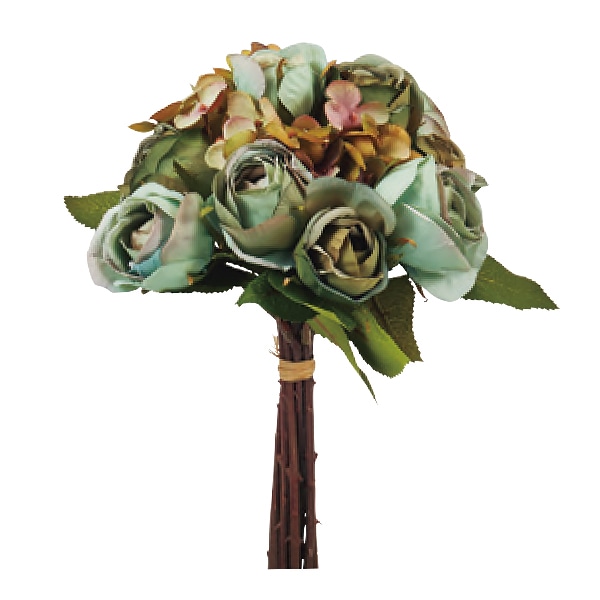 造花 シルクフラワー 『ミックスローズブーケ ブルー T0257-005