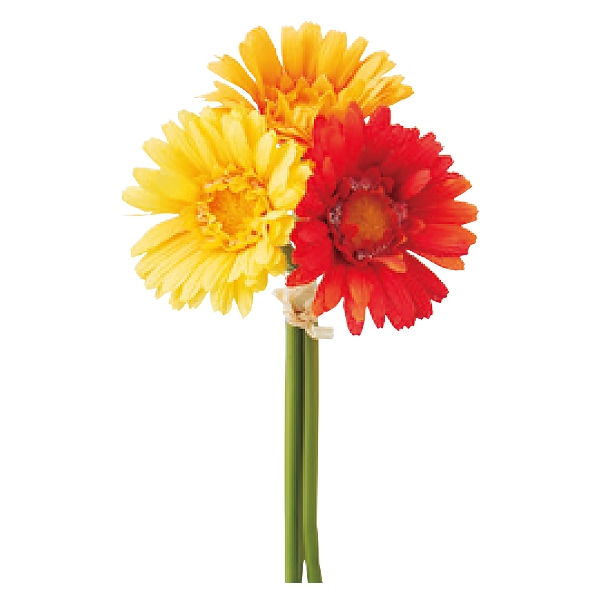 造花 シルクフラワー 『ミニガーベラバンドル 3本/束 オレンジ T0307