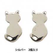 手芸金具 『チャーム 猫 ゴールド 2個入り No.463』 ビーズ,ビーズ金具