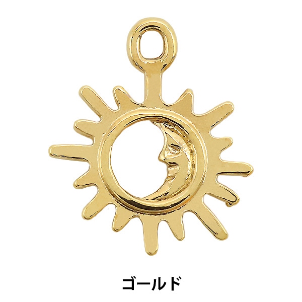 手芸金具 『チャーム 月 ゴールド 1個入り No.292』 ビーズ,ビーズ金具