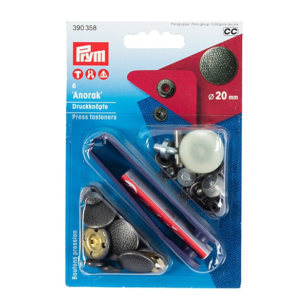 ボタン 『打ち付け金属スナップ 2cm アンティークシルバー 390358