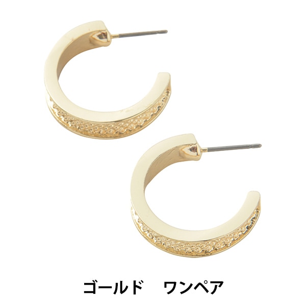 手芸金具 『粘土土台 ピアス 19mm ゴールド 1ペア #3086』 ビーズ