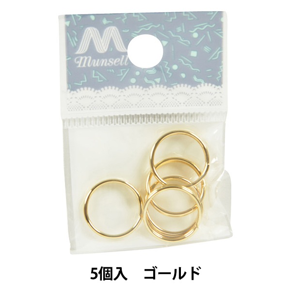 手芸金具 『二重リング ゴールド 5個入り』 ビーズ,ビーズ金具