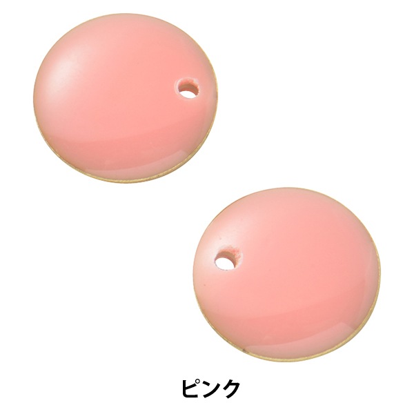 手芸金具 『エポ付きメタルパーツ ピンク 2個入り』 ビーズ,ビーズ金具