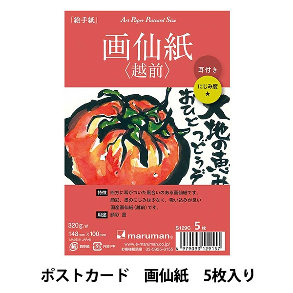 画用紙 『ポストカード 画仙紙 越前 5枚』 maruman マルマン 画材