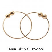イヤリング金具 『両フープイヤリング 16mm ゴールド 1ペア』|ビーズ金具|ビーズ
