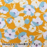 【数量5から】 生地 『サザンクロス fuusio(フーシオ) 和北モダン 花柄 マスタード 148-1241-E1』|種類から探す|コットン