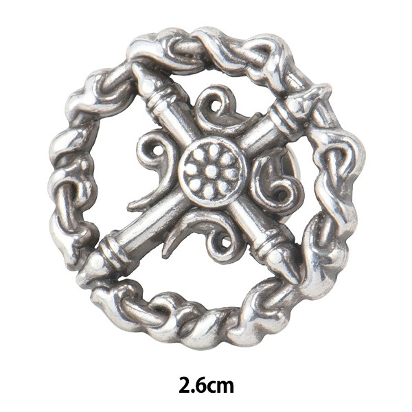 【鐘】打ち刻印コンチョ ボタン 『メタルコンチョ 幅約2.6cm 70064』 KYOSHIN-ELLE 協進