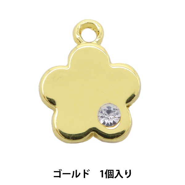 アンティーク　ゴールド　チャーム アクセサリー素材 『メタルチャーム 花 ゴールド GM-H-47-19