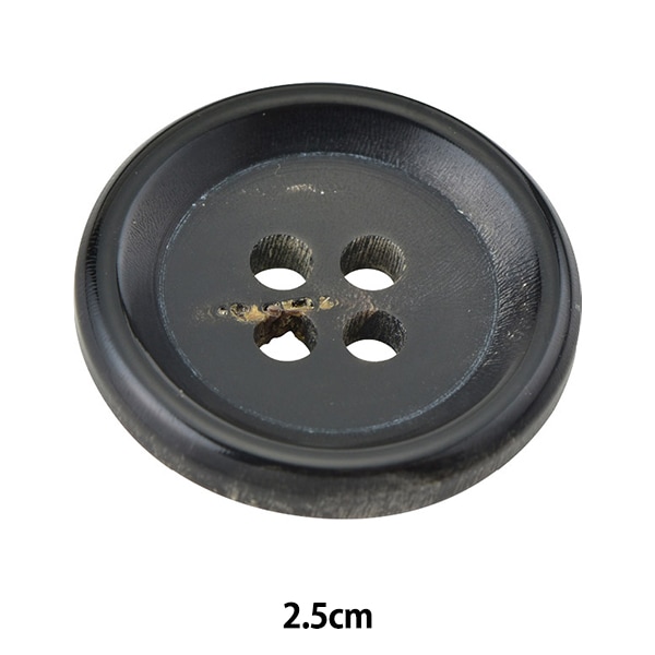 ボタン 『本水牛 四つ穴ボタン B 2.5cm HB230』 服飾,ボタン