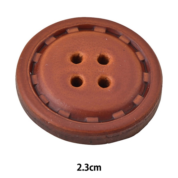 ボタン 『レザーボタン 四つ穴 #1 2.3cm NO21』 服飾,ボタン・バックル