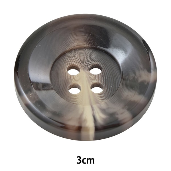 ボタン 『水牛調ボタン 四つ穴 #45 3cm VT9895』 服飾,ボタン