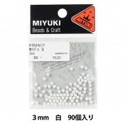 ビーズ 『無穴パール 4mm #1 白 70個入り K1025』 MIYUKI ミユキ