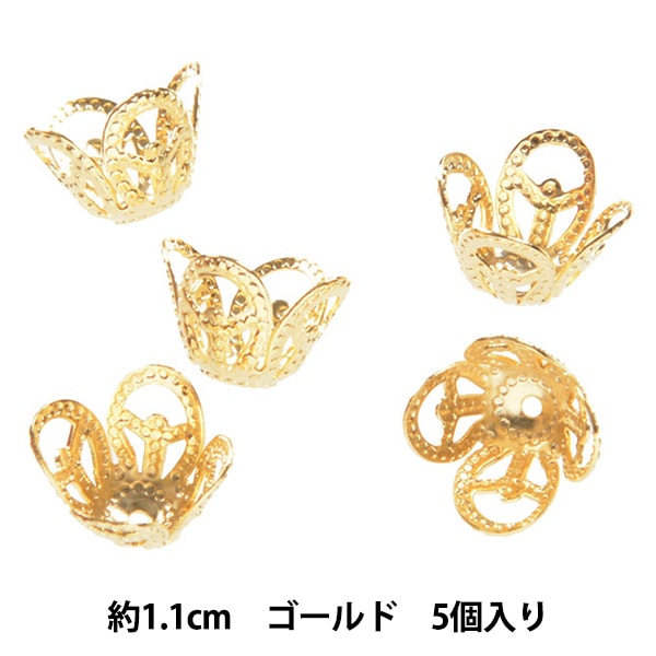 手芸パーツ 『座金下がり ゴールド 5個入り ZA068』 手芸,ちりめん