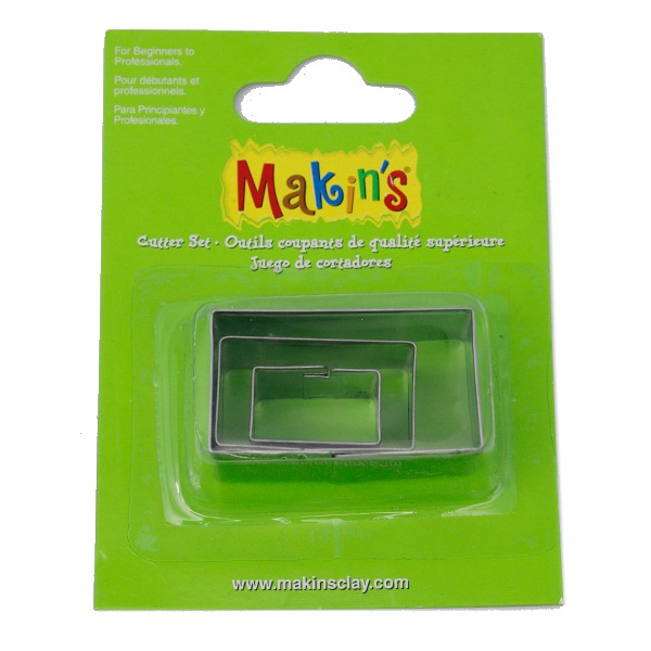 粘土レジン用型 『抜き型 長方形 大中小3個セット 221』 サン工業 工芸