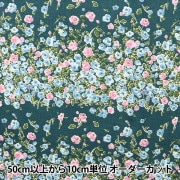 数量5から】 生地 『河野愛 綿麻 モモンガ ホワイト×ブルー KN4444845