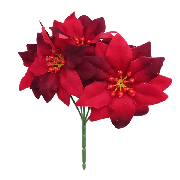 造花 シルクフラワー 『ミニポインセチアブッシュ XD0906』 フラワー