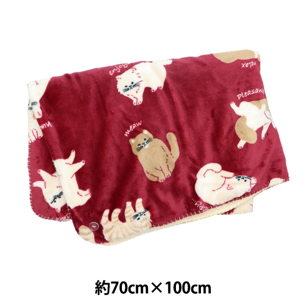 防寒具『Swannel スワンネル3wayひざ掛け 約70cm×100cm ネコ WN』 生活
