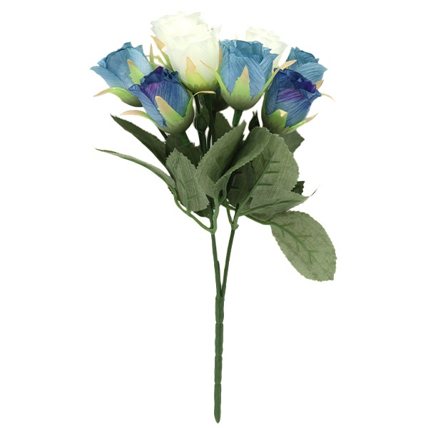 造花 シルクフラワー ローズブッシュ 3 9f ブルー F5035 005 フラワー シルクフラワー ホビー材料の通販 ユザワヤ 公式ネットショップ