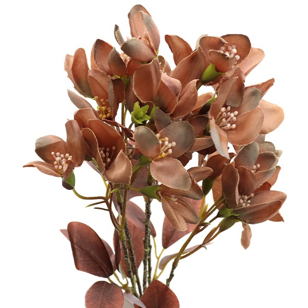 造花 シルクフラワー 『ジャスミンスプレー×30 ブラウンレッド A-34429