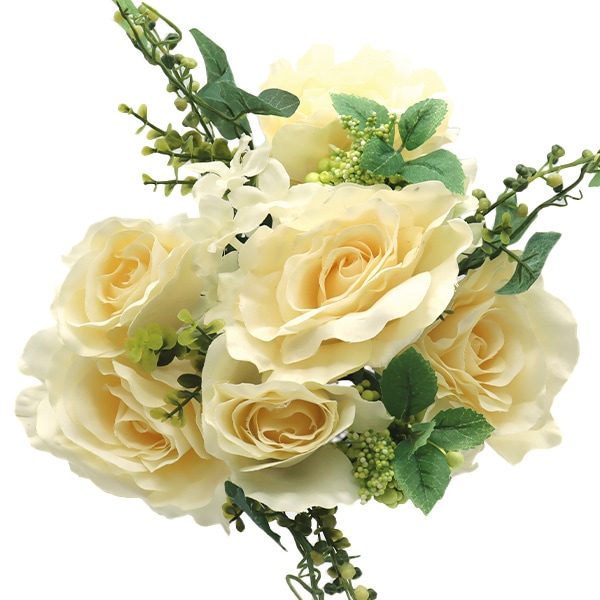 造花 シルクフラワー 『アストラローズブッシュ クリーム VE4115