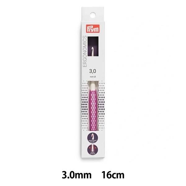 編み針 『エルゴノミクス かぎ針 16cm ピンク 3.0mm』 Prym
