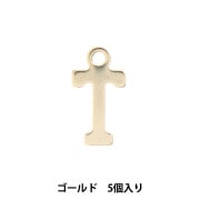 アクセサリー素材 『チャーム アルファベットK ゴールド 5個入リ ALPHA