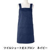 衛生用品 『ツイル2個ポケットレギュラー丈エプロン ブラック T1-5