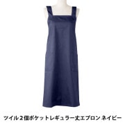 衛生用品 『ツイル2個ポケットレギュラー丈エプロン ブラック T1-5