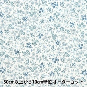 【数量5から】 生地 『ブロード リトルフラワーガーデンミニ ブルーグリーン SHULIFLS-F』|柄から探す|生地