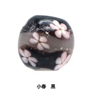 アクセサリー素材 『とんぼ玉 帯留め 夜桜 黒 OBYOZA』 ビーズ,パック