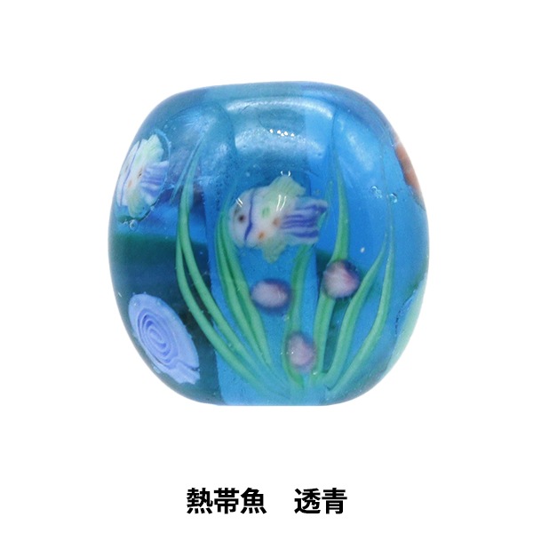 とんぼ玉 ビーズセール】 アクセサリー素材 『とんぼ玉 熱帯魚 透青