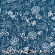 数量5から】 生地 『オックス 植物柄 ブラック OXCDPL-BK』 生地