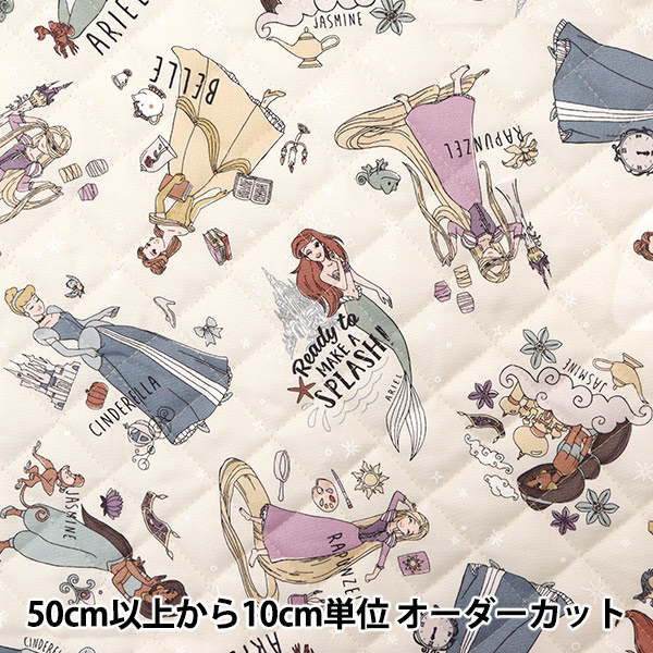 数量5から】 生地 『オックスキルト ディズニー・プリンセス イラスト  