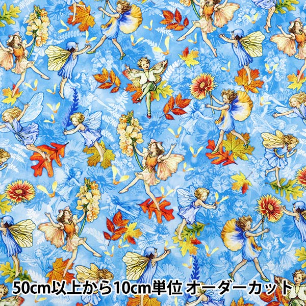数量5から】 生地 『USAコットン フラワーフェアリーズ 妖精柄 DDC1523 