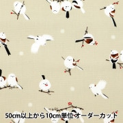 数量5から】 生地 『オックス シマエナガ ライトパープル OXWHBI-C