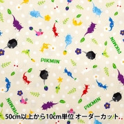 数量5から】 生地 『オックス ピクミン 総柄 ミント G-9930-1B』 KOKKA