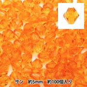ビーズ 『アクリルパーツ 鈴丸 バブル 10個入り オレンジ 8mm』 ビーズ 
