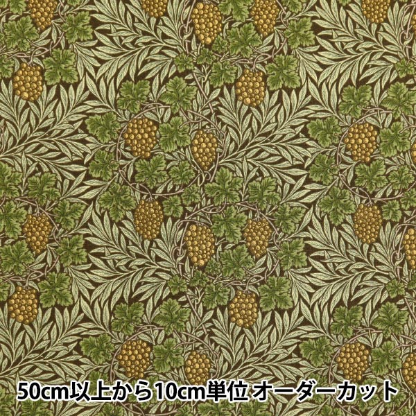 数量5から】 生地 『シーチング V&A ヴァイン ブラウン VA10022-C